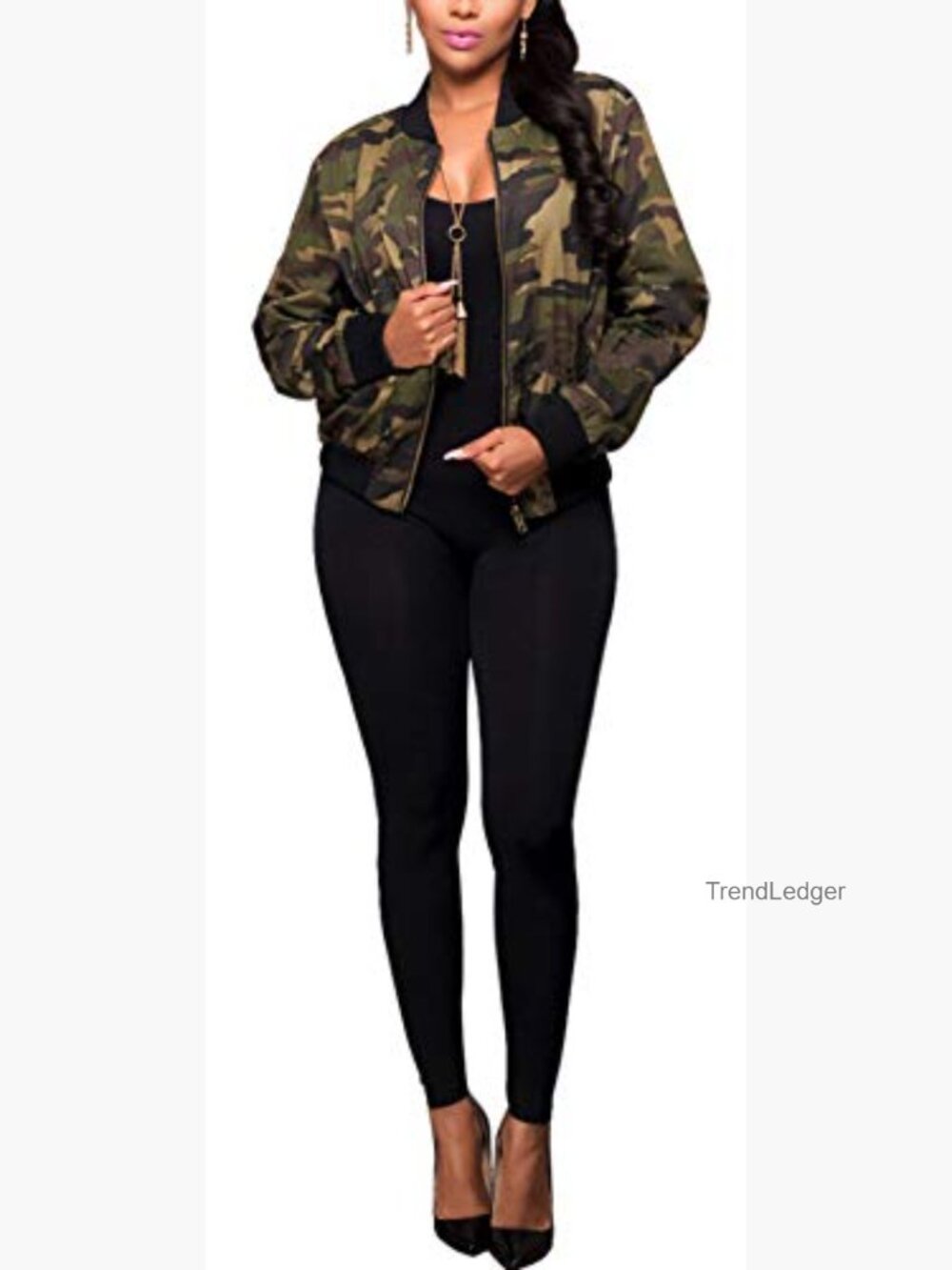 Casual Long Sleeve Lightweight Full Zip Up Coat with Pockets - Picture 2 of 7